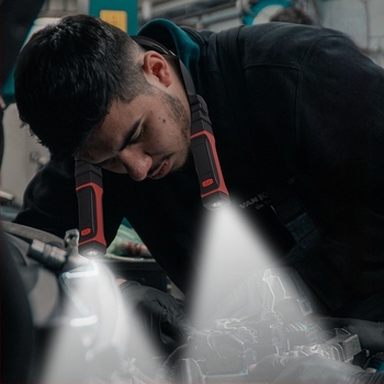 USB-rechargeable LED čelna lampica s magnetskim trakom, vodootporna, trajanje osvjetljenja 3–12 sati, prekidač na gumb