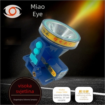 Ultrazvučna vodootporna LED čelna lampa za rudnike i rad na otvorenom — Punjiva, 108W, 3800mAh, domet 200–500 m