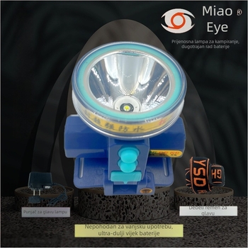 Ultrazvučna vodootporna LED čelna lampa za rudnike i rad na otvorenom — Punjiva, 108W, 3800mAh, domet 200–500 m