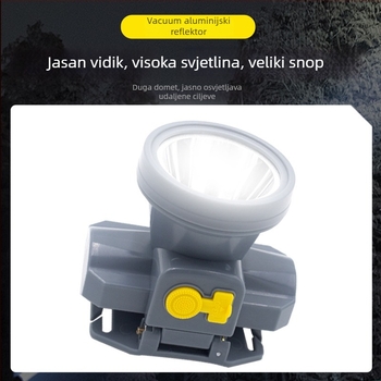 USB punjiva čelna lampica s LED, 360° rotacija, vodootporna, domet zrake 200–500 m
