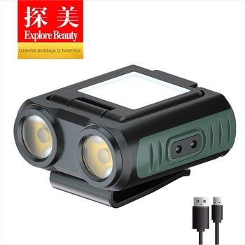 Lampa za kapu s klipom LED, 5W, ugrađena baterija 1200 mAh, USB punjenje