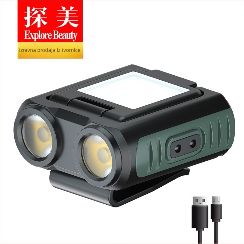 Lampa za kapu s klipom LED, 5W, ugrađena baterija 1200 mAh, USB punjenje