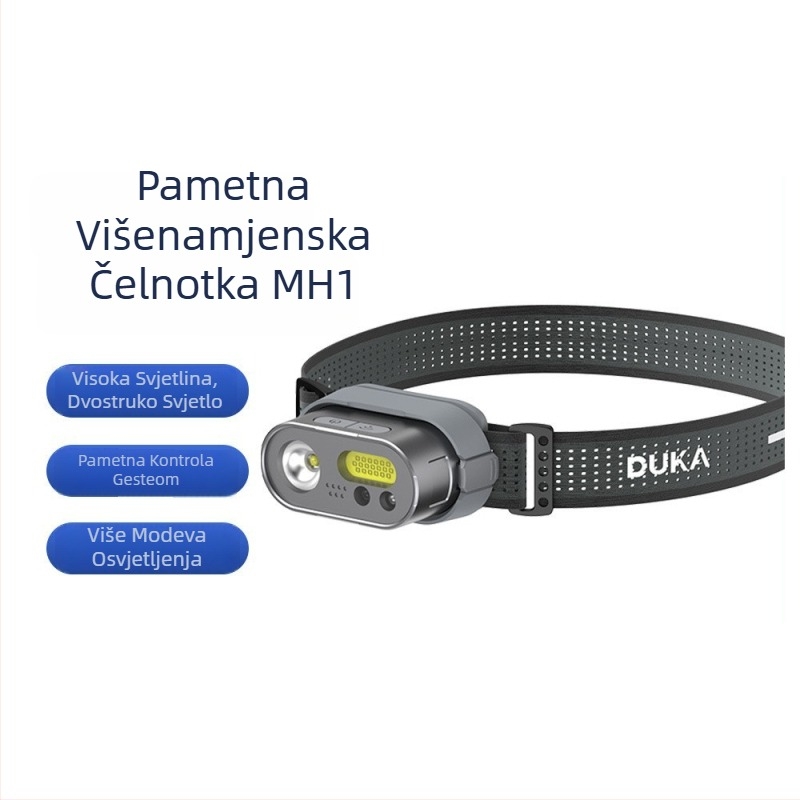 Duke MH1 Čelna svjetiljka LED, punjiva, vodootporna, domet 10 m, trajanje 18 h