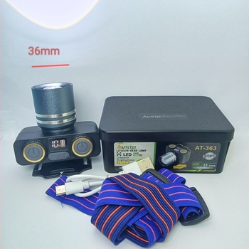 LED čelna svjetiljka s teleskopskim zoomom od aluminijske legure, dvostruki prekidač, domet 1000 m, model AT-363