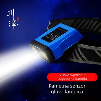 Kawasawa noćna ribolovna čelna svjetiljka, punjiva, ultra jaka, nosiva na glavi s klipom za šešir (Plastično kućište • Izvor svjetla: žarulja • Domet ≤50 m • Proizvođač Kawasawa)