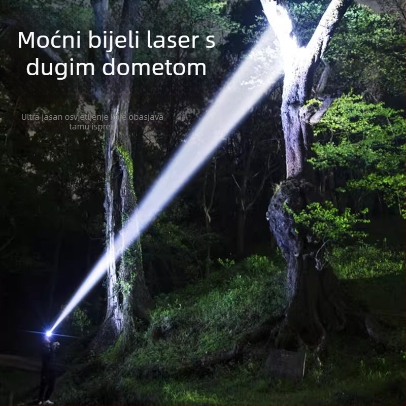 Čelna LED lampica, punjiva, vodootporna, domet snopa 200 m, trajanje 5 sati