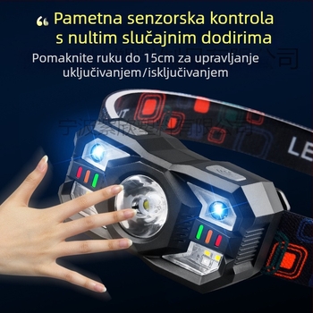 LED čelna lampa – prijenosna, punjiva, 5W, 800 mAh, LED izvor, ABS kućište, uključen punjač, domet 200–500 m