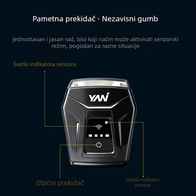 Lampa za kapu s klipom za noćni ribolov, COB LED, 1100 mAh baterija, punjiva, montirana na kapu, domet do 50 m