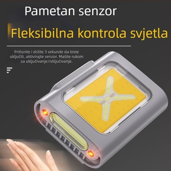 Senzorska svjetiljka za kapu s dinamičkim senzorom, Punjivo LED, vodootporno, baterija 500 mAh, domet 100–200 m