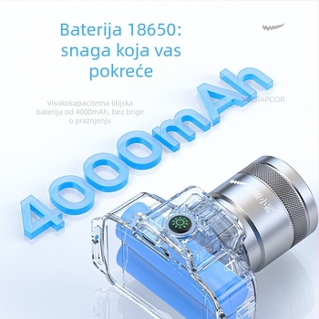 Little Shark LED čelna lampica (ručni pogon, punjiva, prilagodljiva, domet 50–100 m)