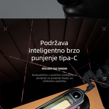 LED čelna lampica s USB punjenjem, 5 W, kapacitet baterije 200, plastično kućište, doseg do 50 m