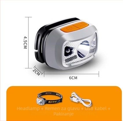 KM-2882 LED čelna svjetiljka — 3W LED, 1500mAh punjiva, ABS kućište