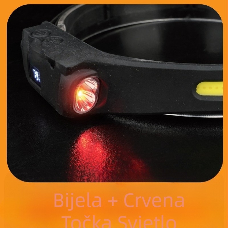 Čelna lampica s COB+XPE LED, 3W, 1200mAh, ručno napajanje, domet 100–200 m, prenosna i višenamjenska