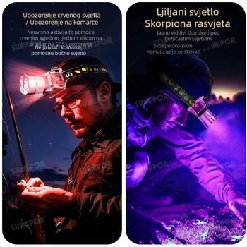 T930 punjiva LED čelna lampa, domet 200 m, trajanje osvjetljenja 3 sata, vodootporna