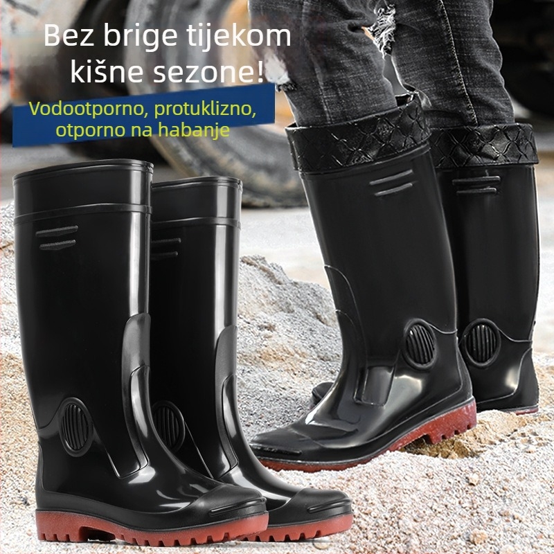 Muške kišne čizme – visok cilindar, protuklizne, vodootporne, otporne na habanje, potplat od plastike