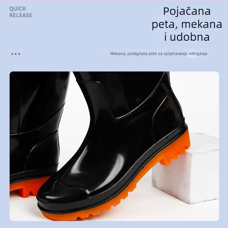 Kišne čizme – otporne na ulje i kiseline, visok PVC gornji dio, gumasta potplat, vodootporne