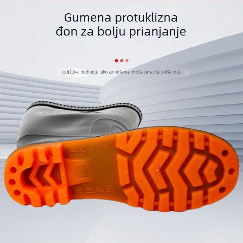Kišne čizme – otporne na ulje i kiseline, visok PVC gornji dio, gumasta potplat, vodootporne