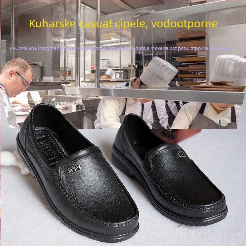 Muške vodootporne cipele za kišu s protukliznom potplatom, PVC gornji dio, plastična potplata, niski kroj