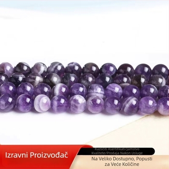 Ametistne perle – okruglog oblika, prirodni uzorak, vrhunski stil, prerada: rezanje, brušenje, poliranje