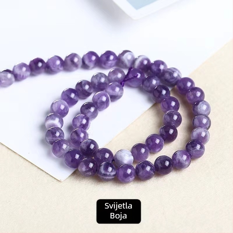 Ametistne perle – okruglog oblika, prirodni uzorak, vrhunski stil, prerada: rezanje, brušenje, poliranje