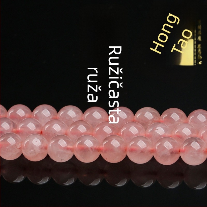 Hongchu ružičasti kvarc slobodne perle, polirane, okrugle, proljeće 2025