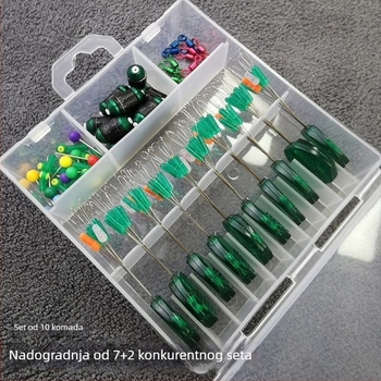 Komplet ribolovne opreme: 7+2 Space Bean, dvostruki jezgren Float Seat, šarena prsten Figure-Eight, veliki glavna šipka