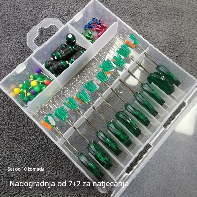 Komplet ribolovne opreme: 7+2 Space Bean, dvostruki jezgren Float Seat, šarena prsten Figure-Eight, veliki glavna šipka