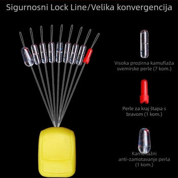 Silikonske svemirske perle, cilindrične, prozirne, komplet set za ribarsku liniju (Materijal: silikon; Oblik: cilindričan; Element: svemirske perle; Set: komplet)