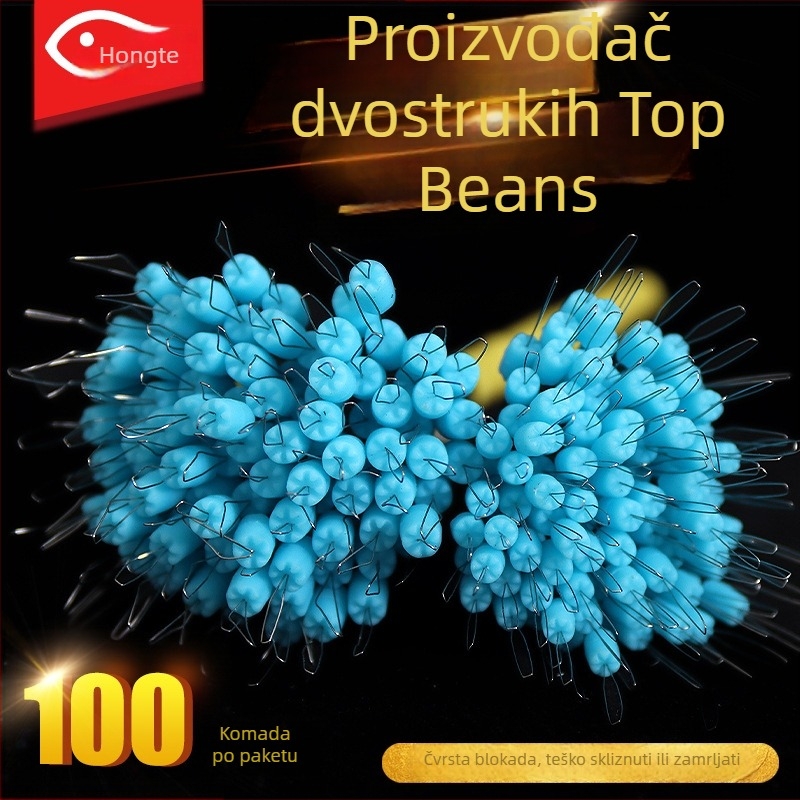 Silikonski Space Bean za glavnu liniju – dvostrani gornji bead, zaključavanje, 100 kom. po pakiranju, Hongte