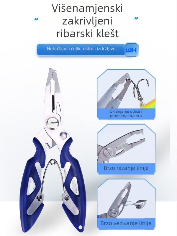 Wei i komplet opreme za ribolov, 265 komada, s kliještima, distančnim perlama, olovnim utegom, plovcima i mamcima (ABS plastika)