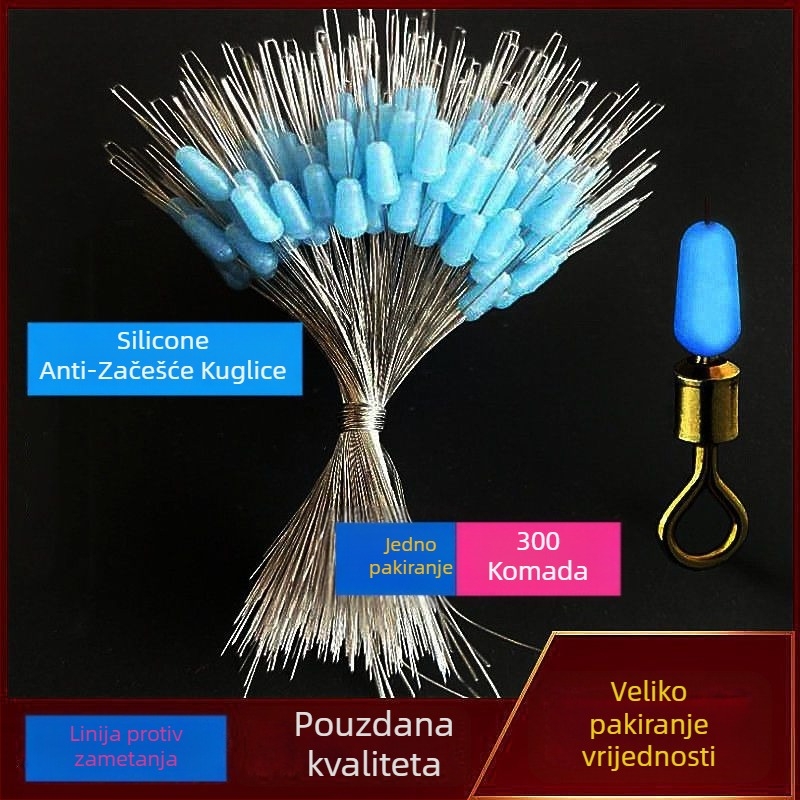 Silikonski anti-zavlakački spacer beads za glavnu liniju s okretima, prstenima u obliku osam i držačem plutajućeg pluta