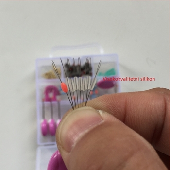 Set opreme za ribolov — Hanchang, silikon komponente, u prozirnoj cilindričnoj kutiji