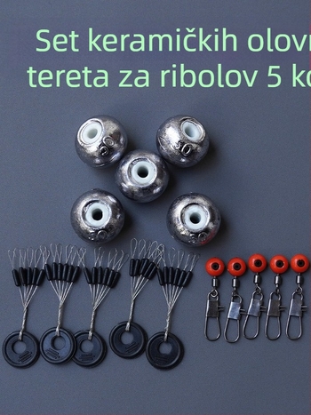 Set šupljih keramičkih utega za ribolov, 50 g, 30 kom, za bacanje štapom, anti-drift, duga dometa