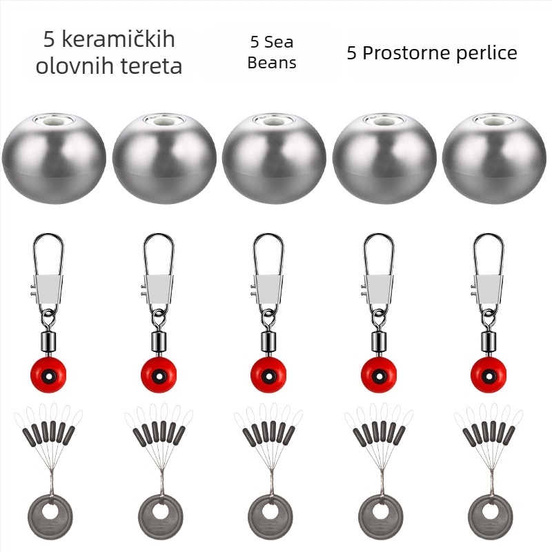 Set šupljih keramičkih utega za ribolov, 50 g, 30 kom, za bacanje štapom, anti-drift, duga dometa