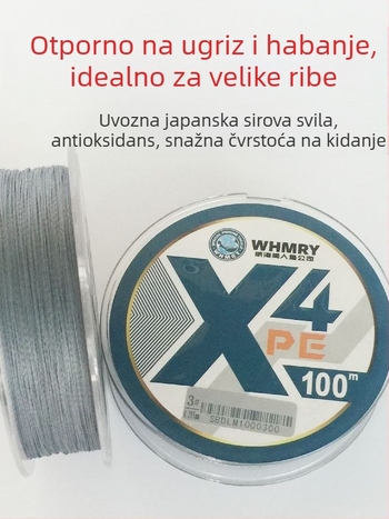 Mermaid pletena podlinija za ribolov, PE, 100 m, jaka, anti-zamotavanje