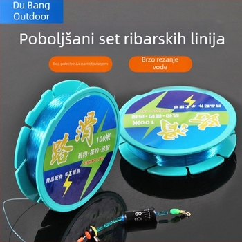 Set najlonskih ribolovnih linija, 100 m, spremno uvezani za duga bacanja, za raft i stijenski ribolov, natjecateljske kvalitete za velike ribe
