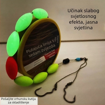 Svetleći rig set sa sedam zvijezda za tradicionalni ribolov šarana — pod-linija, PE materijal, gotova glavna linija