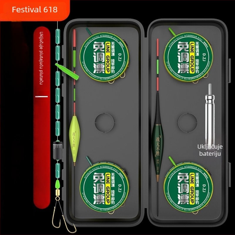 Ribolovni set linija: najlon, duljine 3,6 m, za rijeku, dvostruka udica