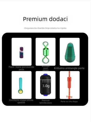 PE ojačani set ribolovnih linija – unaprijed vezana glavna linija, najlon vlakno, za natjecateljski ribolov