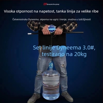 Izdržljiv set ribarske linije s unaprijed vezanim leaderom i dvostrukim udicama za ribolov na jezeru ili rezervoaru; materijal: PE žica