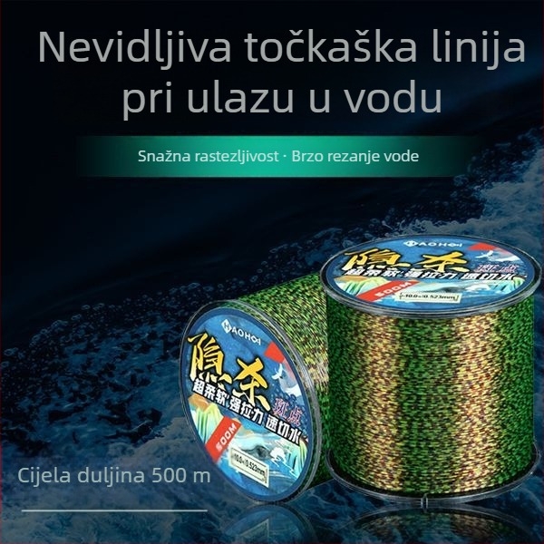 Nylon glavna linija za ribolov - mekana, otporna na habanje, duljina 500 m
