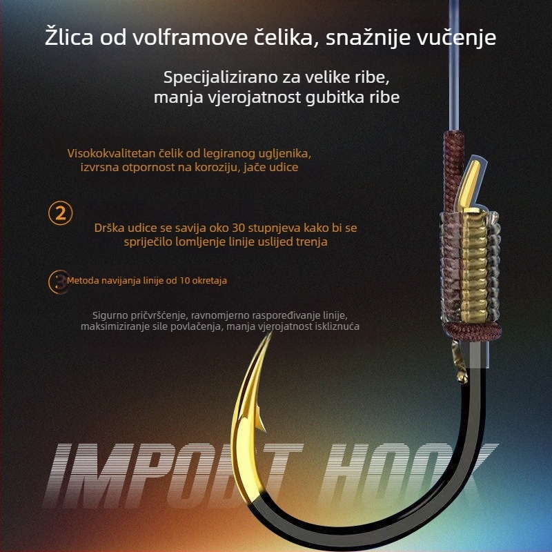 Giant PE podlinija za ribolov, dvostruka udica s bodljom, spreman skup linije, paket 100 kom