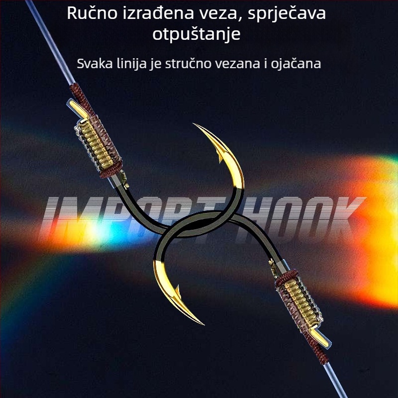 Giant PE podlinija za ribolov, dvostruka udica s bodljom, spreman skup linije, paket 100 kom