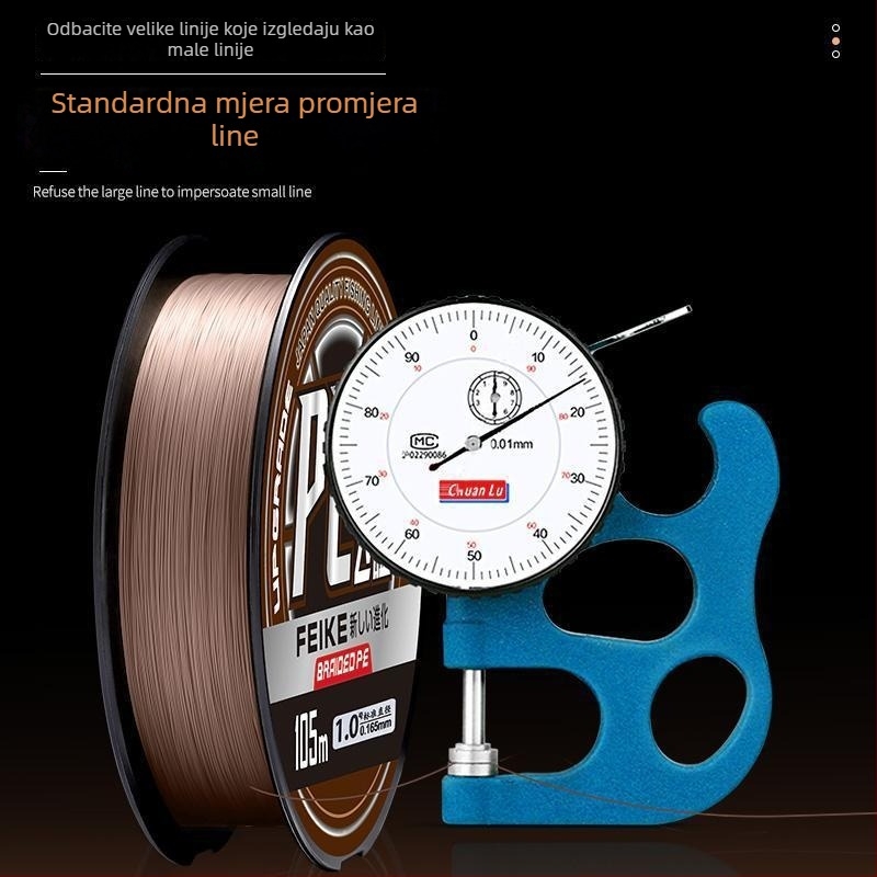 PE ribolovna linija za tilapiju u crnom bunaru — protiv ujeda, otporna na habanje, visoka čvrstoća