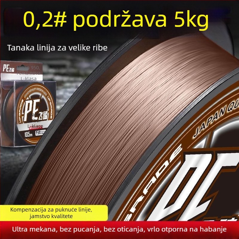 PE ribolovna linija za tilapiju u crnom bunaru — protiv ujeda, otporna na habanje, visoka čvrstoća