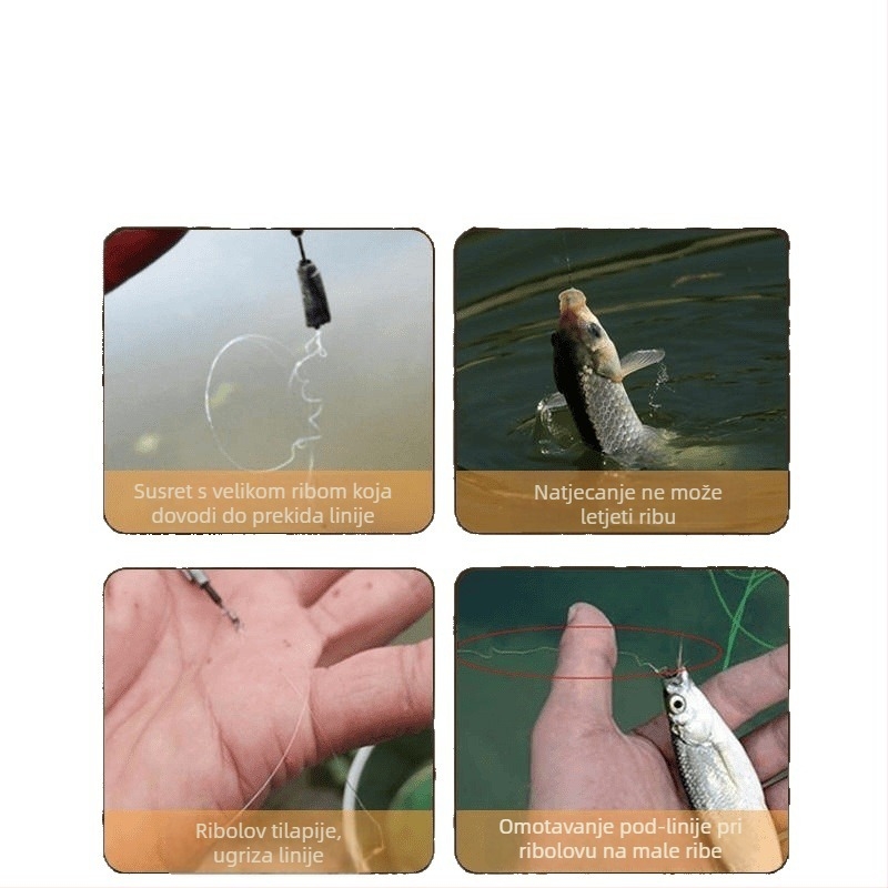 PE ribolovna linija za tilapiju u crnom bunaru — protiv ujeda, otporna na habanje, visoka čvrstoća