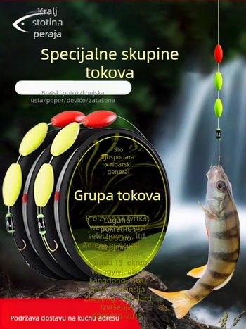 Set ribarske linije za potok s plutom od sedam zvjezdica i tri perle, najlonsko vlakno