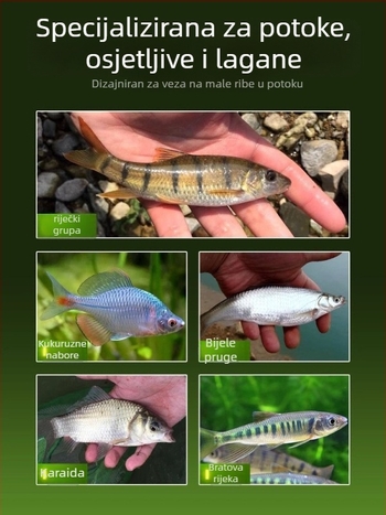 Set ribarske linije za potok s plutom od sedam zvjezdica i tri perle, najlonsko vlakno