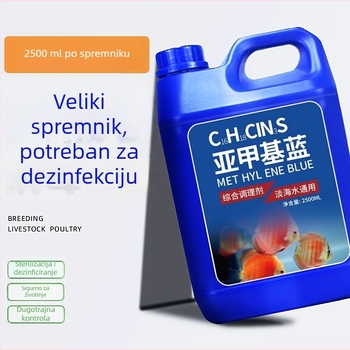 Rješenje metilen plavog za akvarij – zdravlje riba, kondicioniranje vode i dezinfekcija, 2,5 kg