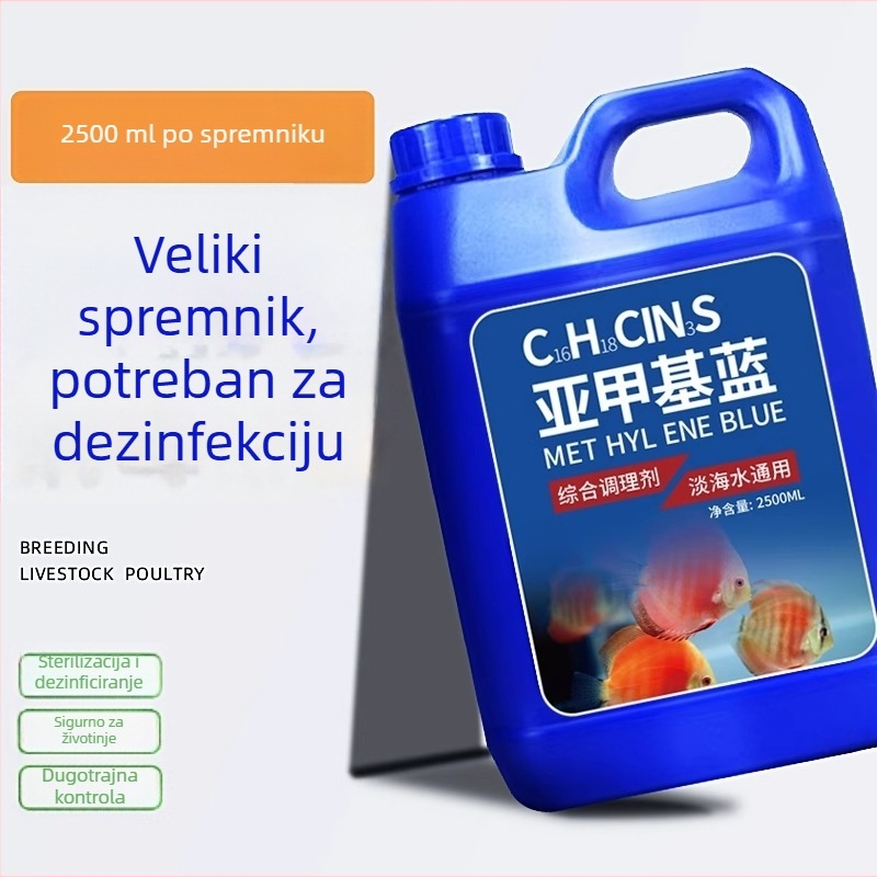 Rješenje metilen plavog za akvarij – zdravlje riba, kondicioniranje vode i dezinfekcija, 2,5 kg